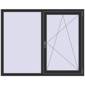 Cumpără Ferestre 1500x1200 mm OPTIMUM REHAU EURO 70 ANTHRACITE_GREY_GLATT two-sided