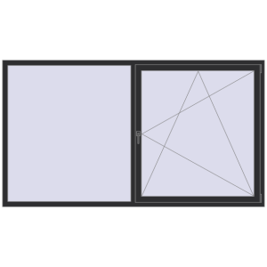 Cumpără Ferestre 2500x1400 mm OPTIMUM REHAU EURO 70 ANTHRACITE_GREY_GLATT two-sided