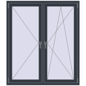 Cumpără Ferestre 1300x1500 mm BASE REHAU EURO 60 ANTHRACITE_GREY_STRUKTURAL two-sided