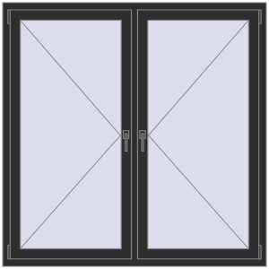 fereastră 1500x1500 - REHAU EURO-DESIGN 60 . Vedere din interior Cumpără Ferestre 1500x1500 mm BASE REHAU EURO 60 ANTHRACITE_GREY_GLATT two-sided