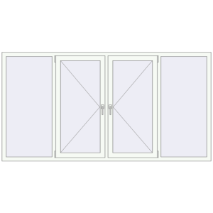 Cumpără Ferestre 2500x1300 mm BASE REHAU EURO 60 RAL 9016 Traffic white two-sided
