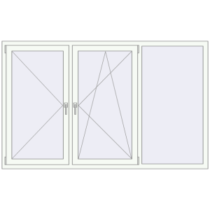 Cumpără Ferestre 2100x1300 mm ENERGY-SAVING REHAU SYNEGO MD RAL 9016 Traffic white two-sided