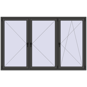 Cumpără Ferestre 2400x1500 mm OPTIMUM REHAU EURO 70 BASALT_GREY two-sided