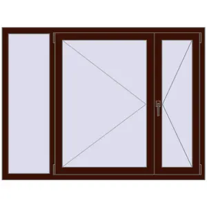 Cumpără Ferestre 1600x1200 mm OPTIMUM REHAU EURO 70 BLACK_CHERRY two-sided