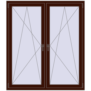 Cumpără Ferestre 1400x1600 mm OPTIMUM REHAU EURO 70 BLACK_CHERRY two-sided