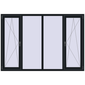 Cumpără Ferestre 2200x1500 mm OPTIMUM REHAU EURO 70 BLACK_COOL_110L-2 two-sided