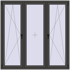 Cumpără Ferestre 1800x1800 mm ENERGY-SAVING REHAU SYNEGO MD BASALT_GREY two-sided