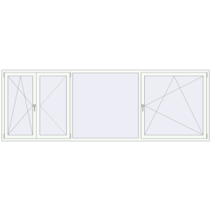 Cumpără Ferestre 3500x1200 mm ENERGY-SAVING REHAU SYNEGO MD RAL 9016 Traffic white two-sided