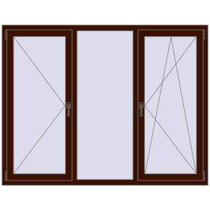 Cumpără Ferestre 1800x1400 mm OPTIMUM REHAU EURO 70 BLACK_CHERRY two-sided