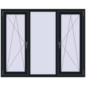 Cumpără Ferestre 1550x1250 mm REHAU BRILLANT DESIGN BLACK_COOL_110L-2 two-sided
