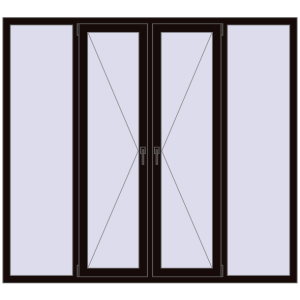 Cumpără Ferestre 2000x1800 mm OPTIMUM REHAU EURO 70 BLACK_BROWN two-sided