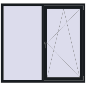 Cumpără Ferestre 1600x1500 mm OPTIMUM REHAU EURO 70 BLACK_COOL_110L-2 two-sided