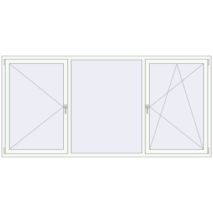 Cumpără Ferestre 2800x1350 mm ENERGY-SAVING REHAU SYNEGO MD RAL 9016 Traffic white two-sided