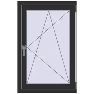 fereastră 640x990 - REHAU EURO-DESIGN 60 . Vedere din interior Cumpără Ferestre 640x990 mm BASE REHAU EURO 60 ANTHRACITE_GREY_GLATT two-sided