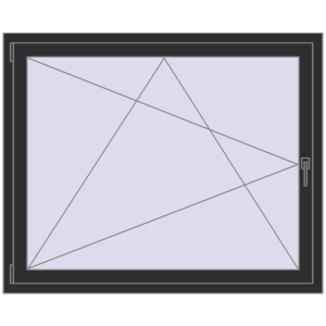 Cumpără Ferestre 1350x1100 mm ENERGY-SAVING REHAU SYNEGO MD ANTHRACITE_GREY_GLATT two-sided