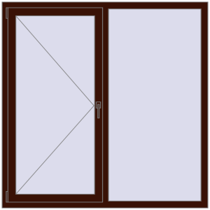 Cumpără Ferestre 1500x1500 mm BASE REHAU EURO 60 BLACK_CHERRY two-sided