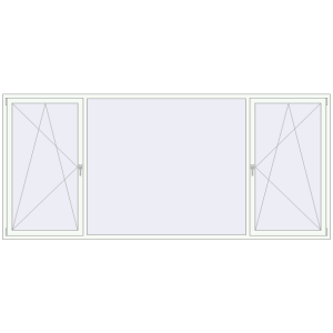 Cumpără Ferestre 3600x1600 mm ENERGY-SAVING REHAU SYNEGO MD RAL 9016 Traffic white two-sided