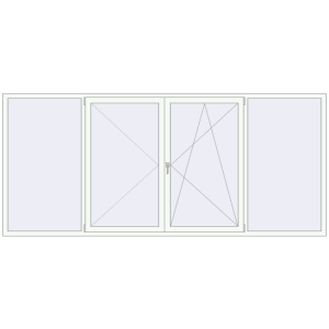Cumpără Ferestre 3400x1500 mm BASE REHAU EURO 60 RAL 9016 Traffic white two-sided