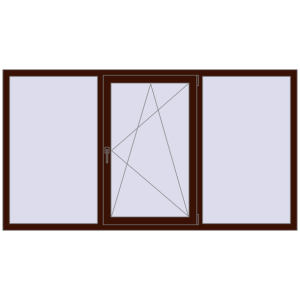 fereastră 2200x1200 - REHAU EURO-DESIGN 60 . Vedere din interior Cumpără Ferestre 2200x1200 mm BASE REHAU EURO 60 BLACK_CHERRY two-sided