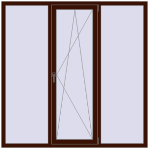 Cumpără Ferestre 1800x1800 mm OPTIMUM REHAU EURO 70 BLACK_CHERRY two-sided