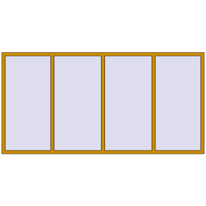 Cumpără Ferestre 3000x1500 mm ALU STANDARD 72 RAL 1005 Honey yellow two-sided