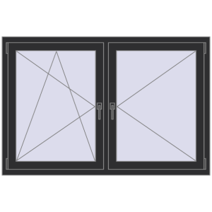 Cumpără Ferestre 1500x1000 mm OPTIMUM REHAU EURO 70 ANTHRACITE_GREY_GLATT two-sided