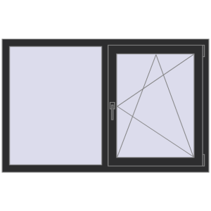 Cumpără Ferestre 1400x900 mm REHAU BRILLANT DESIGN BLACK_STRUCTURAL two-sided