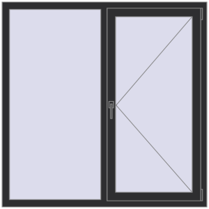 Cumpără Ferestre 1400x1400 mm BASE REHAU EURO 60 ANTHRACITE_GREY_GLATT two-sided