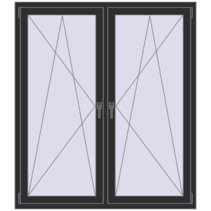 Cumpără Ferestre 1400x1600 mm ENERGY-SAVING REHAU SYNEGO MD ANTHRACITE_GREY_GLATT two-sided