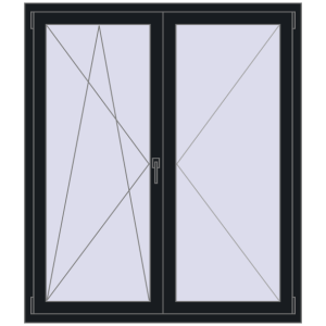 fereastră 1300x1500 - REHAU EURO-DESIGN 70 . Vedere din interior Cumpără Ferestre 1300x1500 mm OPTIMUM REHAU EURO 70 BLACK_COOL_110L-2 two-sided