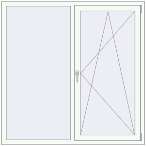 Cumpără Ferestre 1500x1500 mm REHAU BRILLANT DESIGN RAL 9016 Traffic white two-sided