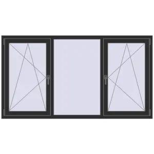 Cumpără Ferestre 2000x1100 mm REHAU ARTEVO BLACK_STRUCTURAL two-sided