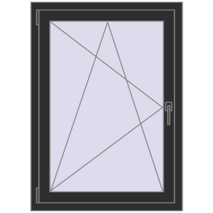 fereastră 800x1100 - REHAU EURO-DESIGN 70 . Vedere din interior Cumpără Ferestre 800x1100 mm OPTIMUM REHAU EURO 70 ANTHRACITE_GREY_GLATT two-sided