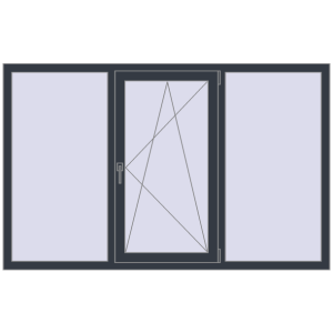 Cumpără Ferestre 1900x1200 mm REHAU ARTEVO ANTHRACITE_GREY_STRUKTURAL two-sided