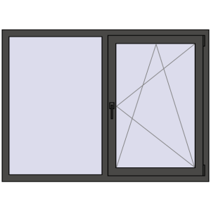 Cumpără Ferestre 1500x1100 mm BASE REHAU EURO 60 BASALT_GREY two-sided