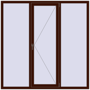 Cumpără Ferestre 1800x1800 mm BASE REHAU EURO 60 BLACK_CHERRY two-sided