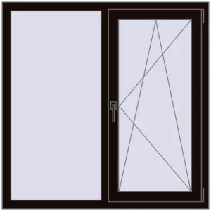 Cumpără Ferestre 1200x1200 mm BASE REHAU EURO 60 BLACK_BROWN two-sided