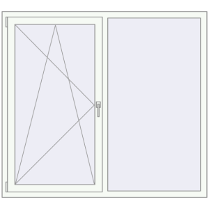 fereastră 1600x1450 - REHAU EURO-DESIGN 60 . Vedere din interior Cumpără Ferestre 1600x1450 mm BASE REHAU EURO 60 RAL 9016 Traffic white two-sided