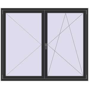 Cumpără Ferestre 1800x1500 mm ENERGY-SAVING REHAU SYNEGO MD ANTHRACITE_GREY_GLATT two-sided