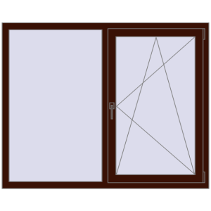 Cumpără Ferestre 1500x1200 mm ENERGY-SAVING REHAU SYNEGO MD BLACK_CHERRY two-sided