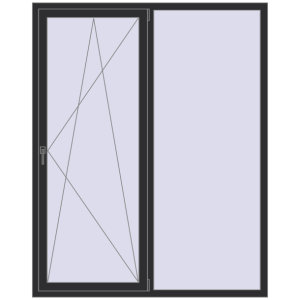 fereastră 1600x2000 - REHAU EURO-DESIGN 60 . Vedere din interior Cumpără Ferestre 1600x2000 mm BASE REHAU EURO 60 ANTHRACITE_GREY_GLATT two-sided