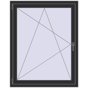Cumpără Ferestre 980x1240 mm OPTIMUM REHAU EURO 70 ANTHRACITE_GREY_GLATT two-sided