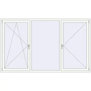 Cumpără Ferestre 2450x1470 mm BASE REHAU EURO 60 RAL 9016 Traffic white two-sided