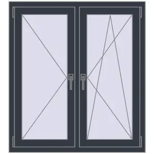 Cumpără Ferestre 1050x1160 mm OPTIMUM REHAU EURO 70 ANTHRACITE_GREY_STRUKTURAL two-sided