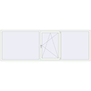 fereastră 3500x1200 - REHAU EURO-DESIGN 60 . Vedere din interior Cumpără Ferestre 3500x1200 mm BASE REHAU EURO 60 RAL 9016 Traffic white two-sided