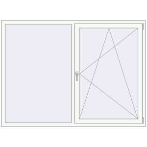 fereastră 1900x1400 - REHAU EURO-DESIGN 70 . Vedere din interior Cumpără Ferestre 1900x1400 mm OPTIMUM REHAU EURO 70 RAL 9016 Traffic white two-sided