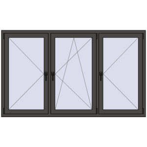 Cumpără Ferestre 2000x1200 mm REHAU ARTEVO BASALT_GREY two-sided