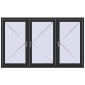 Cumpără Ferestre 2000x1200 mm REHAU ARTEVO ANTHRACITE_GREY_GLATT two-sided