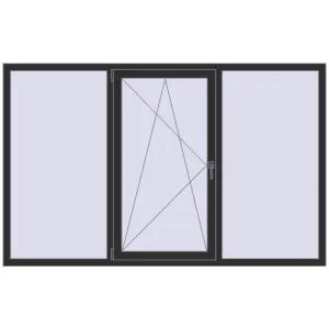 Cumpără Ferestre 2200x1380 mm REHAU ARTEVO ANTHRACITE_GREY_GLATT two-sided