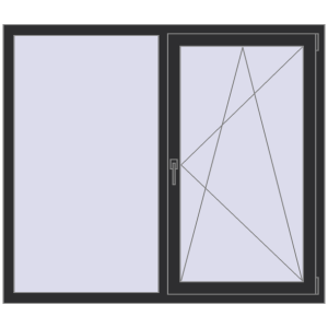 Cumpără Ferestre 1500x1300 mm REHAU BRILLANT DESIGN ANTHRACITE_GREY_GLATT two-sided